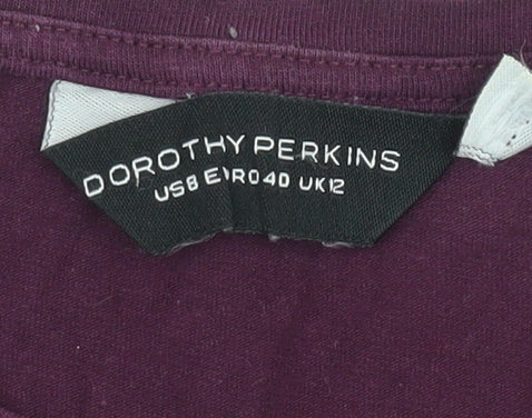 Brand and care label for Dorothy Perkins Women’s Purple Long Sleeve Top UK 12