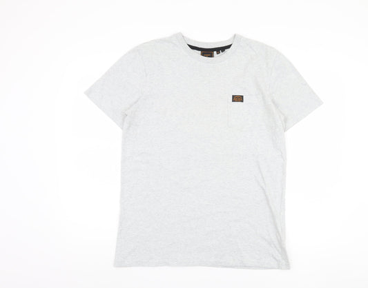 Mens UK Size S Superdry Grey Cotton T-Shirt