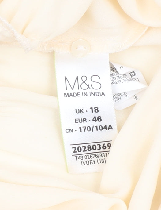 Brand and care label for Marks & Spencer Women's Ivory 3/4 Sleeve Beaded Top