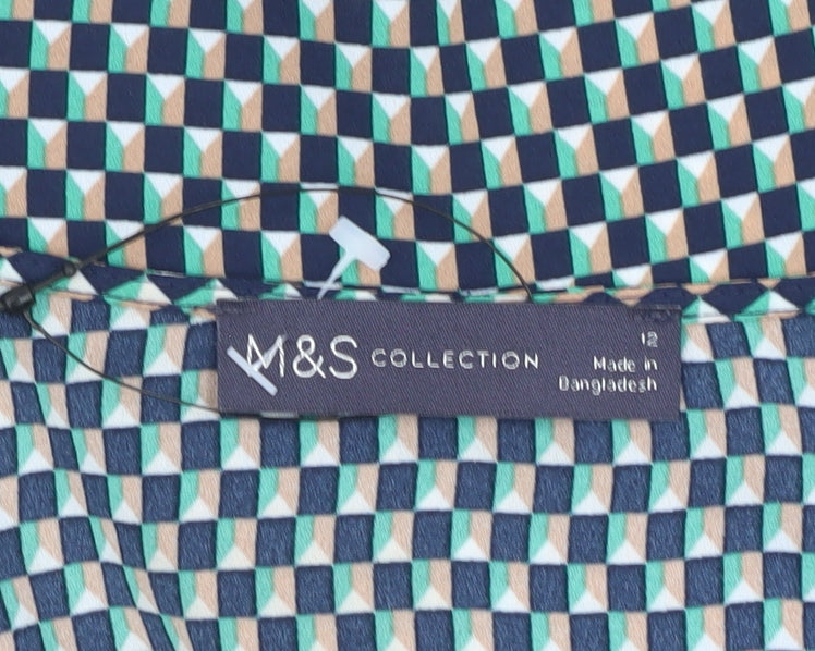 Brand and care label for Marks & Spencer Women's Geometric V-Neck Top