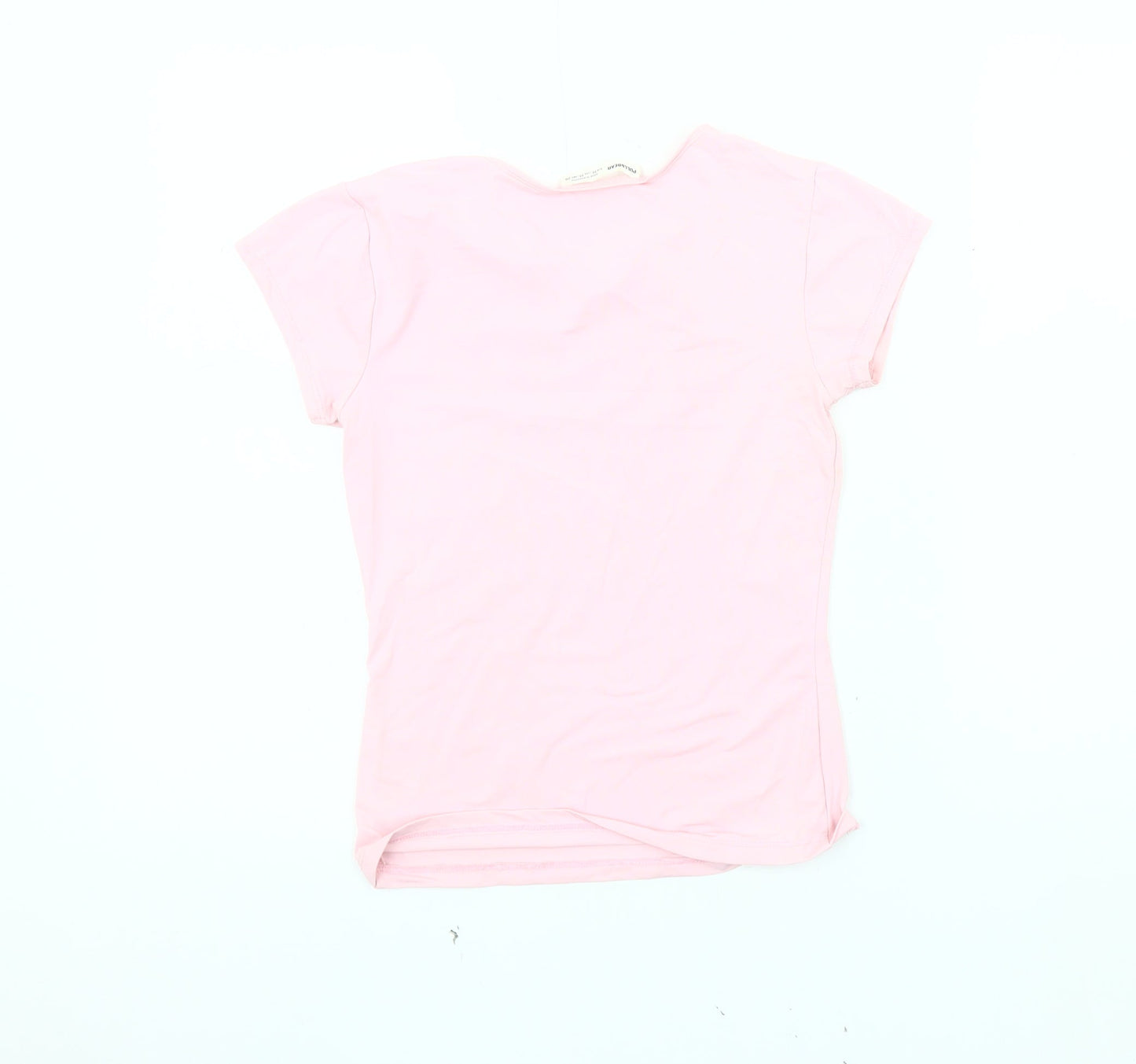 Pull & Bear Women's Pink Crew Neck T-Shirt Size 12