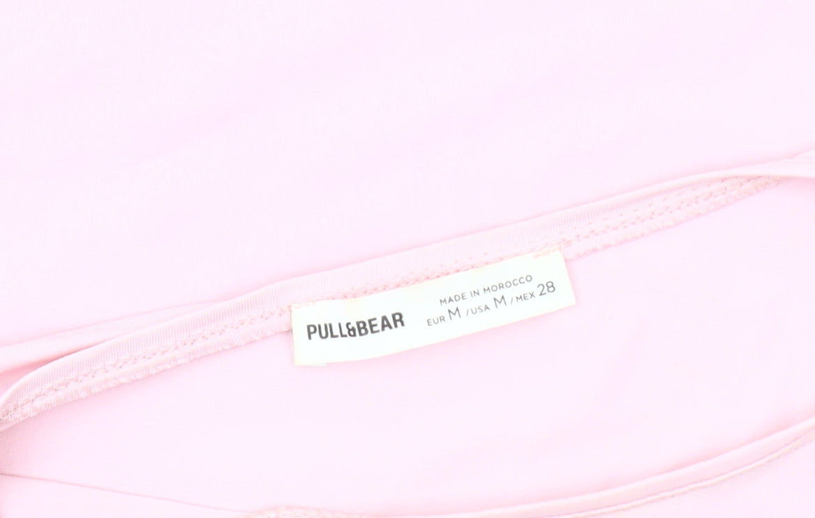 Pull & Bear Women's Pink Crew Neck T-Shirt Size 12