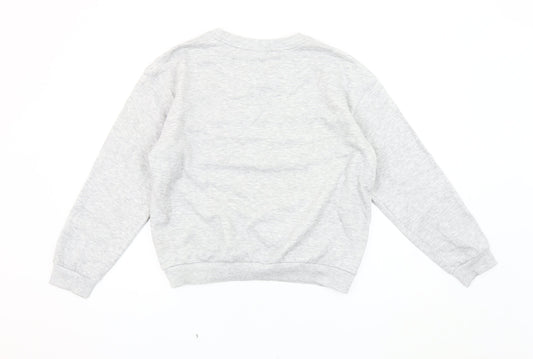 Womens UK 12 Regular Lonsdale Grey Pullover Sweatshirt