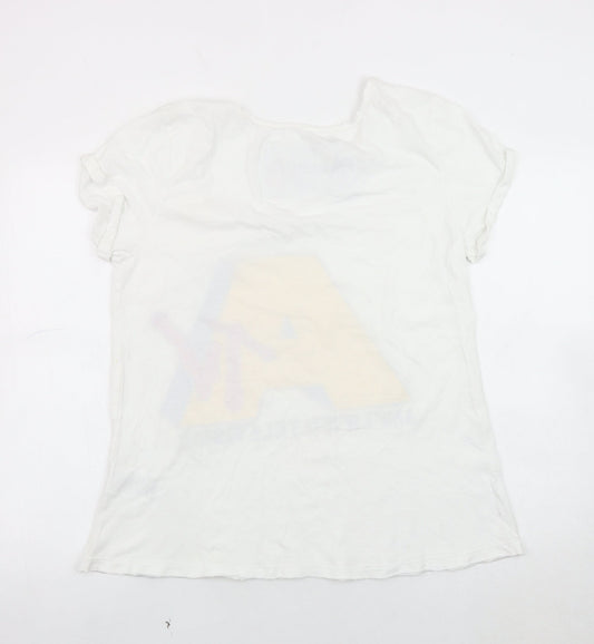 Amplified Women's White Graphic T-Shirt Size S