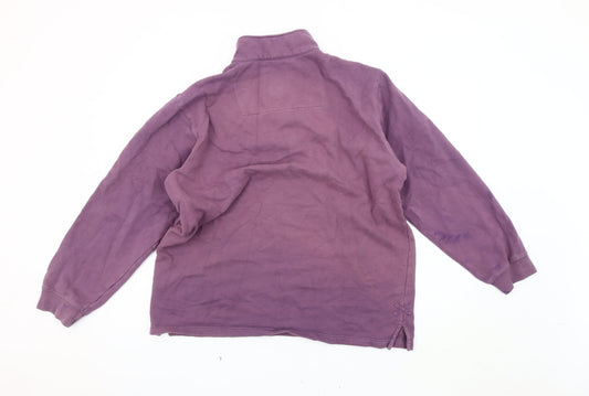 Cotton Traders Purple Unisex 1/4 Zip Sweatshirt L