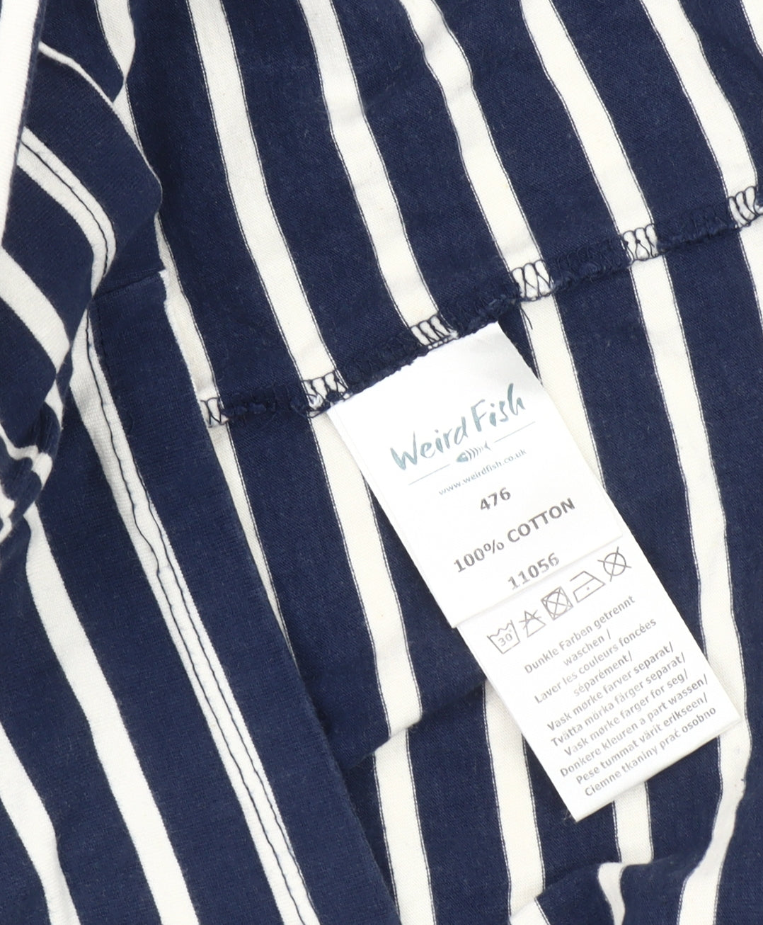 Weird Fish Women's Blue Stripe T-Shirt Dress Size 10
