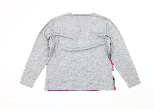 Bassini Women's Grey Colourblock Long Sleeve T-Shirt XL