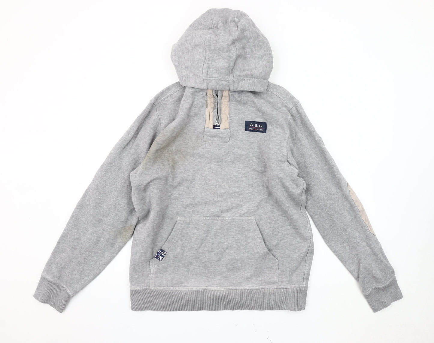Crew Clothing Co Men’s Grey Pullover Hoodie Size S