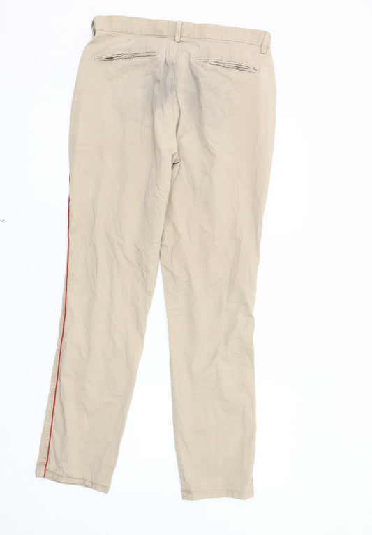 Calvin Klein Men's Beige Chino Trousers, Size 32, Casual Style