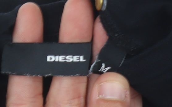 Diesel Men's Black Logo Long Sleeve T-Shirt Size M