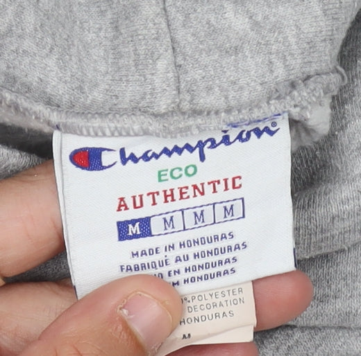 Champion Men's Grey Graphic Pullover Hoodie M