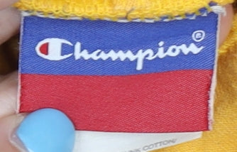 Champion Unisex Yellow Pullover Hoodie, Size S