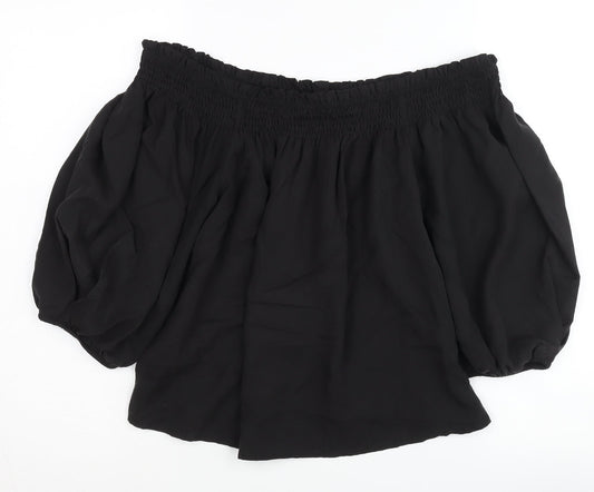 Superdry Women Black Off Shoulder Top UK 12