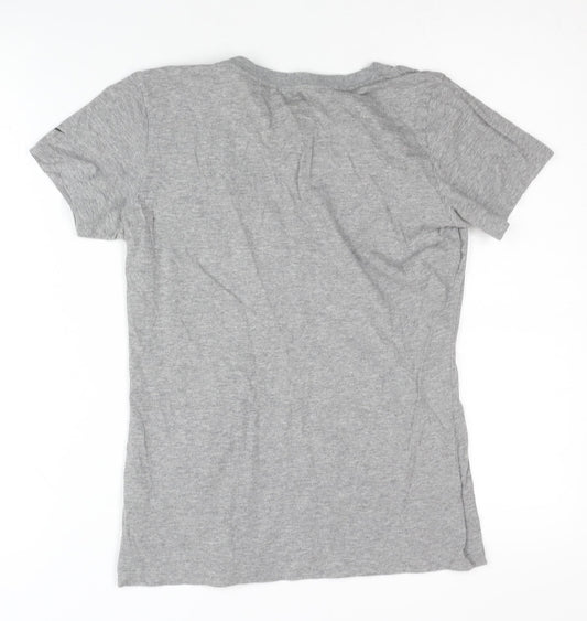 Nike Women's Grey V-Neck Slim Fit T-Shirt Size S