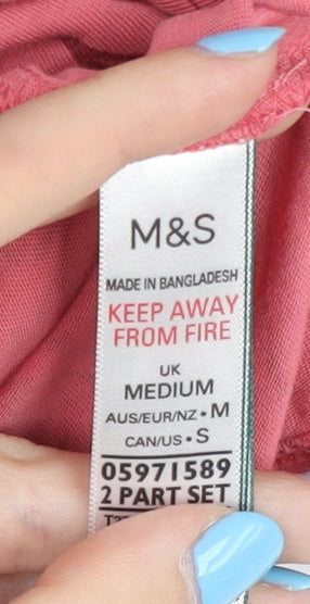 Marks and Spencer Pink Heart Print T-Shirt M