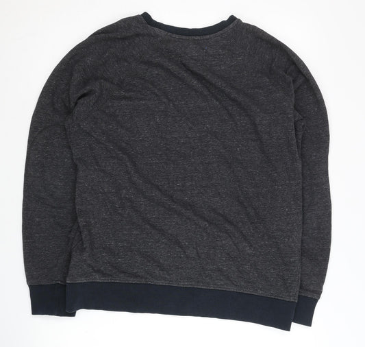 Adidas Men's Grey Crew Neck Logo Sweatshirt M