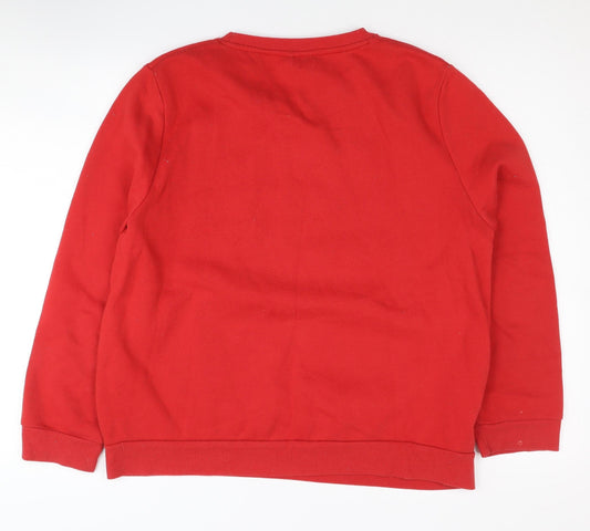 Unisex Adults UK L Regular Disney Red Pullover Sweatshirt