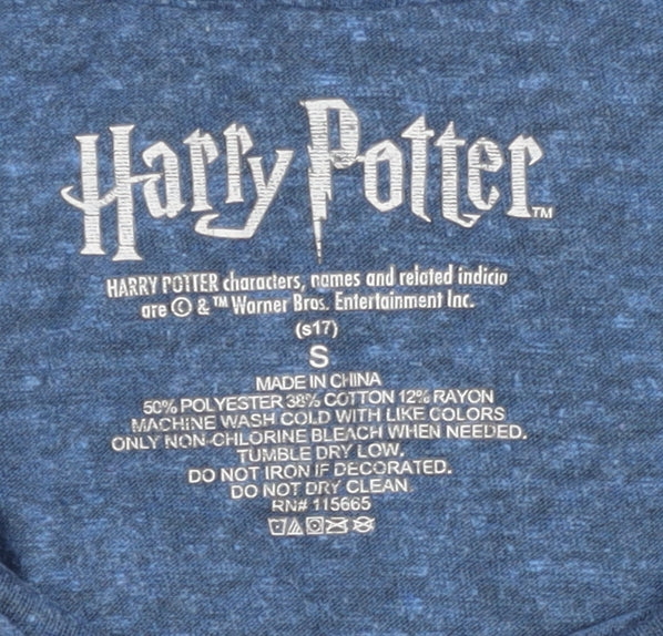 Harry Potter Men's Blue Graphic T-Shirt, Size S