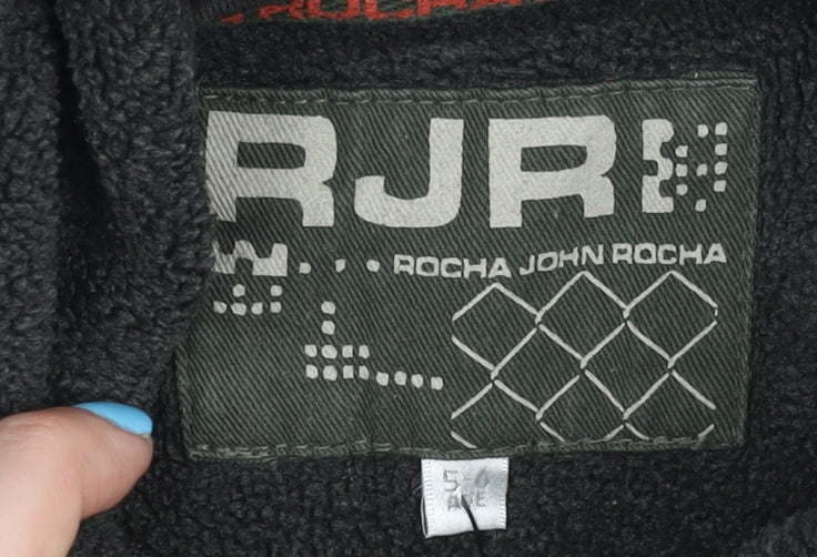 Brand and care label for RJR.John Rocha boys’ black pullover hoodie, size S, - fleece