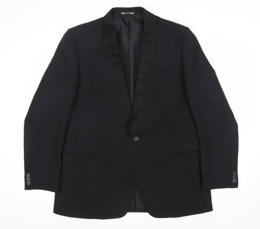 Dunn & Co Men's Black Blazer 43 Regular Shawl Lapel