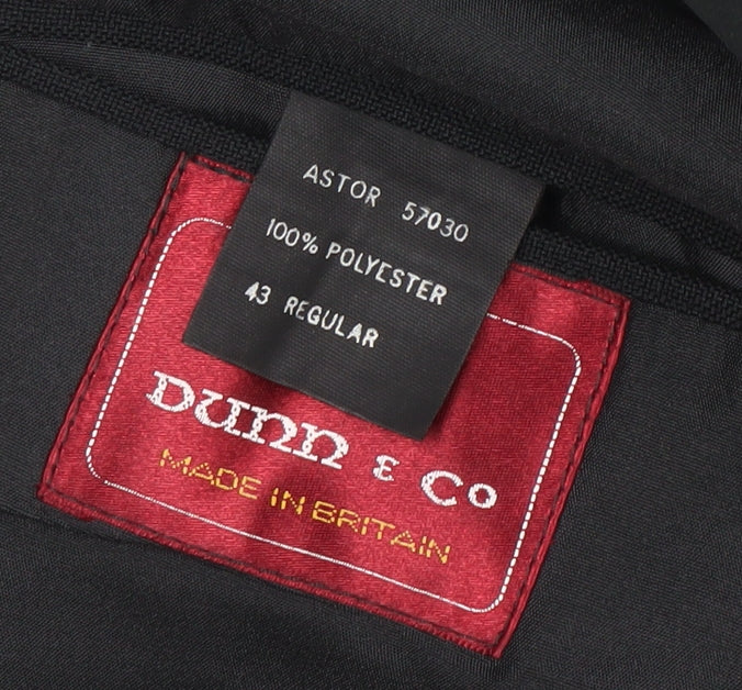 Dunn & Co Men's Black Blazer 43 Regular Shawl Lapel