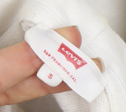 Levi's Women's White Pullover Hoodie - Size S, Logo Design
