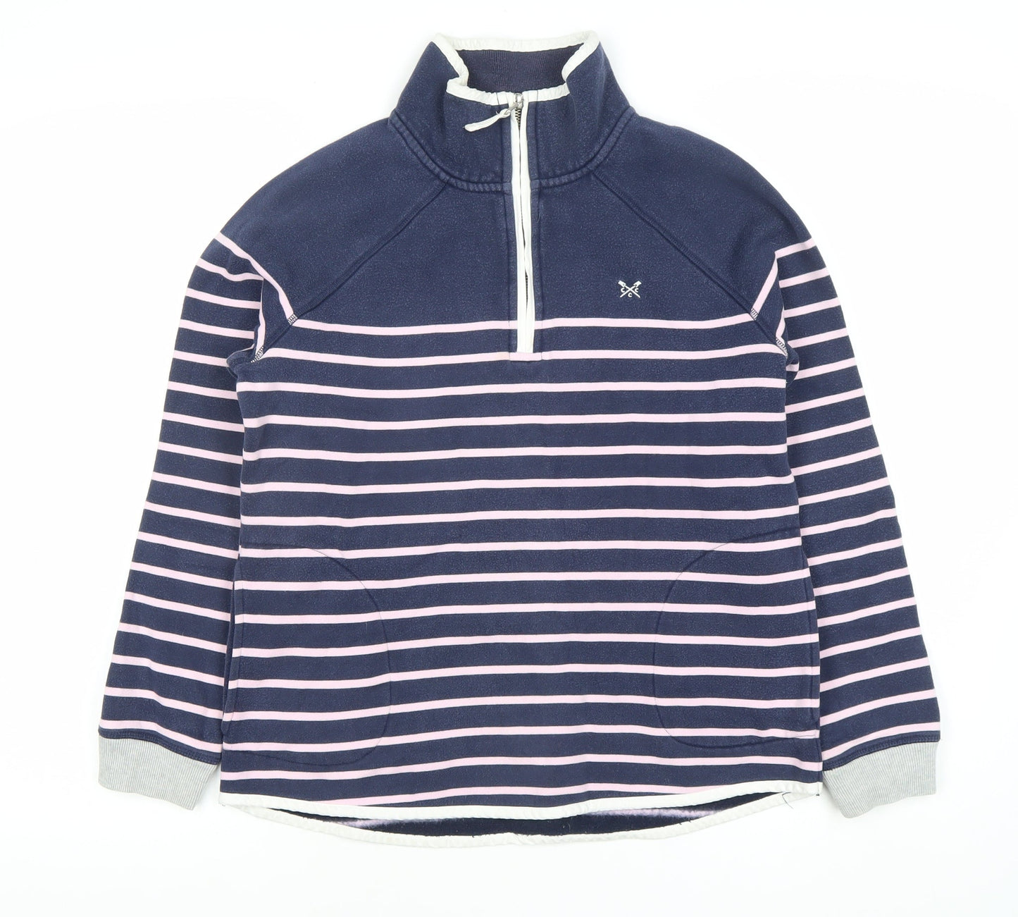 Crew Clothing Women's Blue Striped Pullover Sweatshirt 12