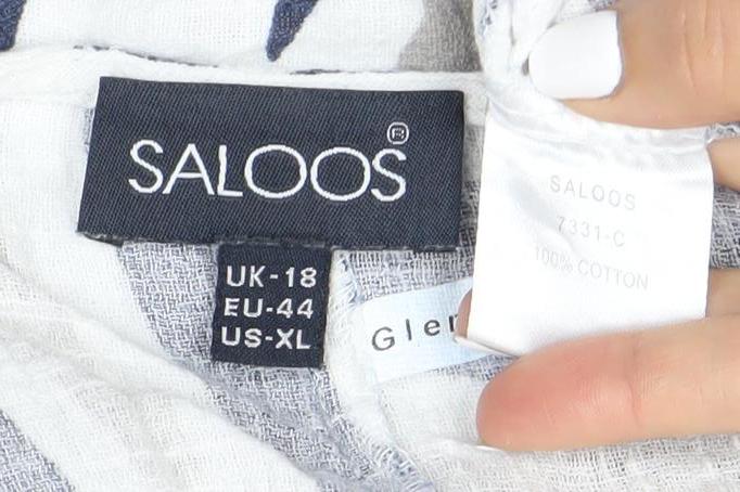 Close-up detail of Saloos Women's Multicoloured Animal Print Top, size UK 18