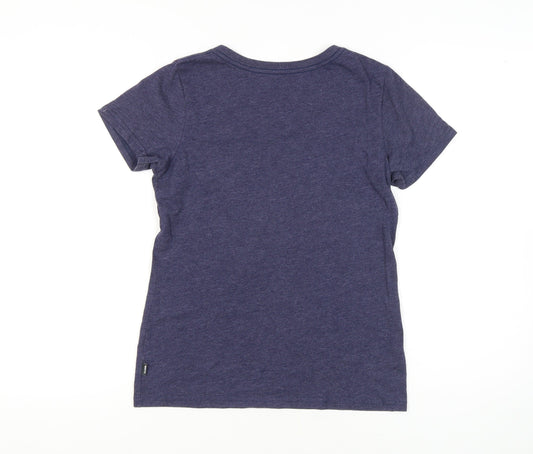 Womens UK Size S REI Blue Cotton Blend T-Shirt