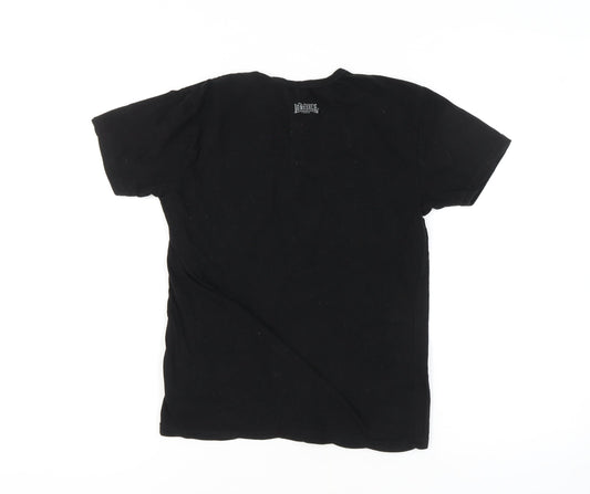 Unisex Adultss UK Size S Lonsdale Black Cotton T-Shirt