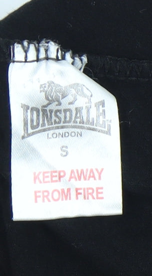 Lonsdale Black T-Shirt Unisex S Basic Cotton
