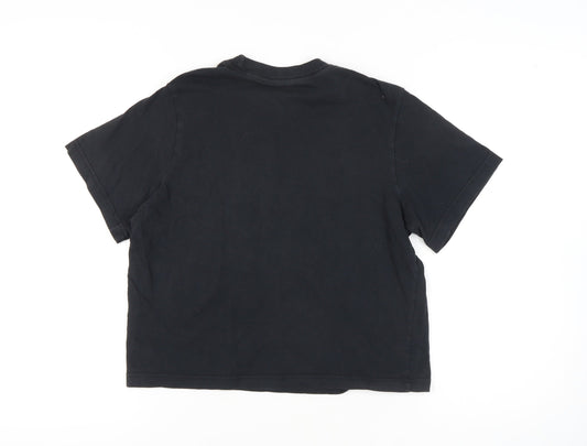 Nike Girls Black XL T-Shirt, Relaxed Fit, 100% Cotton