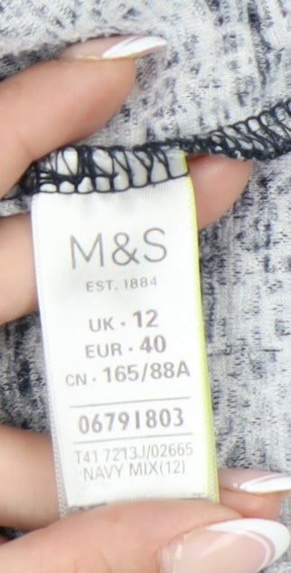Brand and care label for Marks & Spencer Women's Geometric Long Sleeve Top