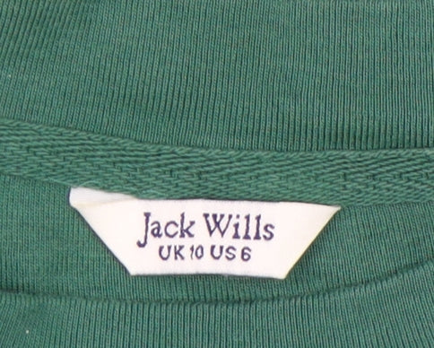 Jack Wills Women's Green Slim Fit T-Shirt Size 10