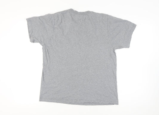 DKNY Men's Grey Large Cotton Crew Neck T-Shirt