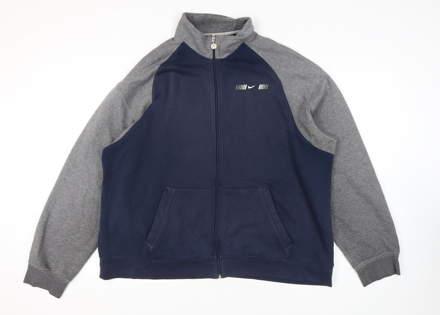 Nike Men's Blue and Grey Full Zip Sweatshirt L
