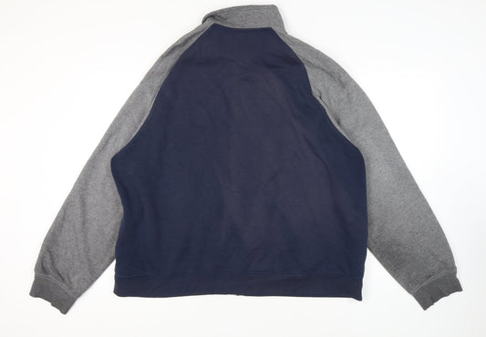 Nike Men's Blue and Grey Full Zip Sweatshirt L