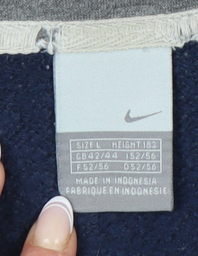 Nike Men's Blue and Grey Full Zip Sweatshirt L