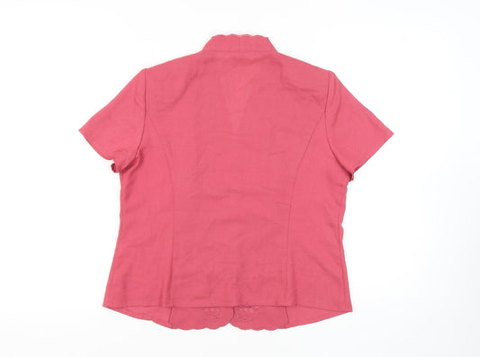 Eastex Women's Pink Embroidered Blouse, Size 12