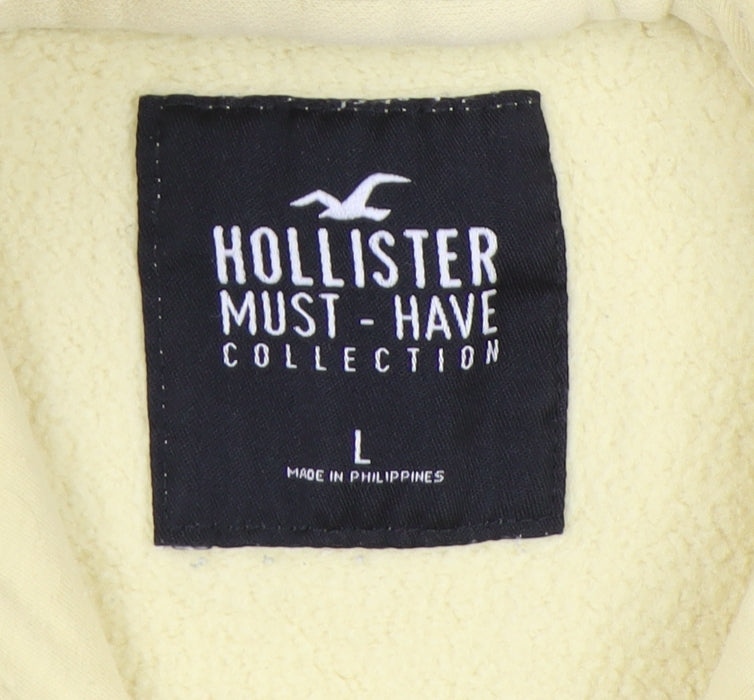 Hollister Men's Yellow Pullover Hoodie - Size L