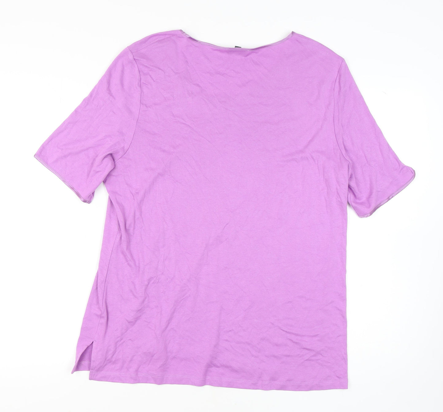 Patra Women's Purple 3XL Basic T-Shirt, Bamboo Blend