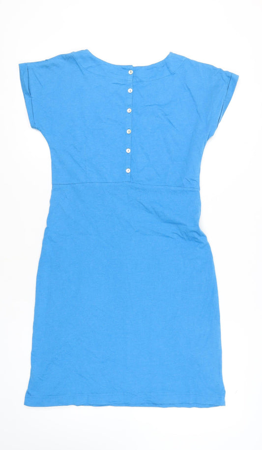Weird Fish Women's Blue T-Shirt Dress Size 10