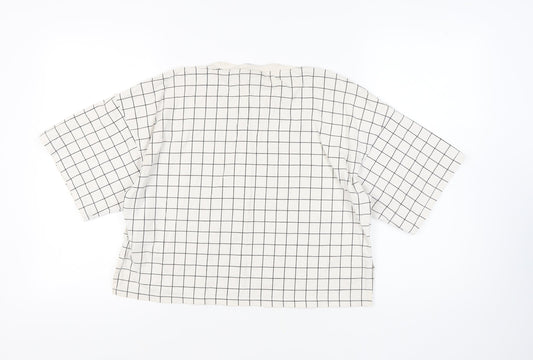 Adidas Women's White Check T-Shirt Size 6