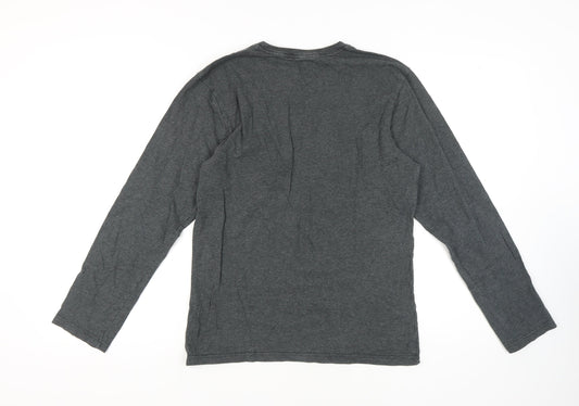 Calvin Klein Men's Grey Long Sleeve T-Shirt, Size M