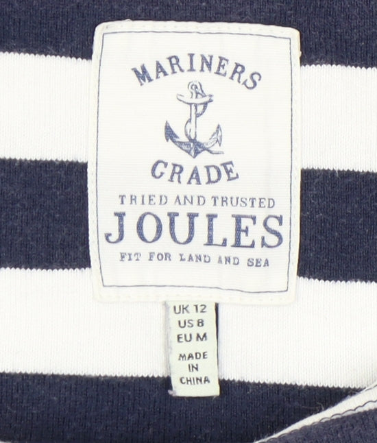 Joules Women's Blue & White Striped 3/4 Sleeve T-Shirt