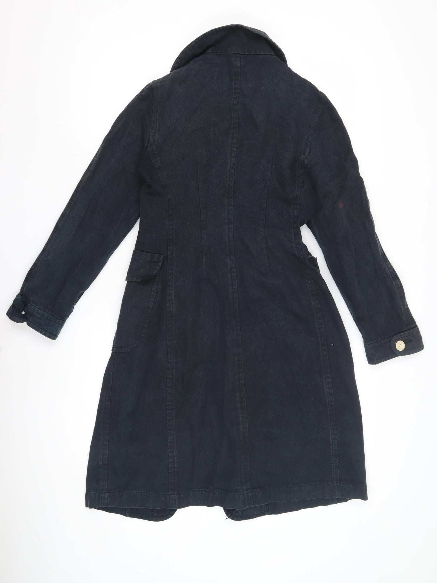 L.K. Bennett Women's Blue Mid-Length Overcoat, Size 8