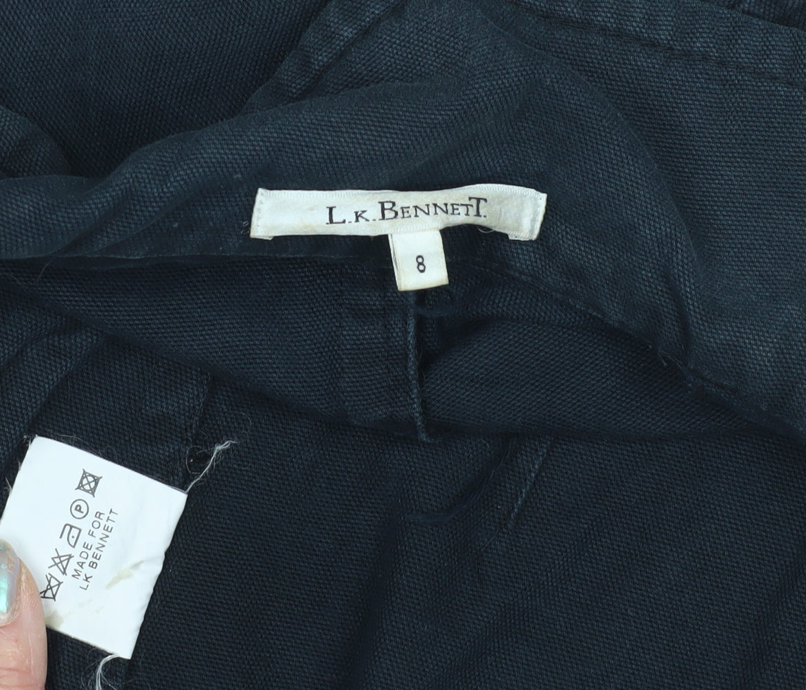 L.K. Bennett Women's Blue Mid-Length Overcoat, Size 8