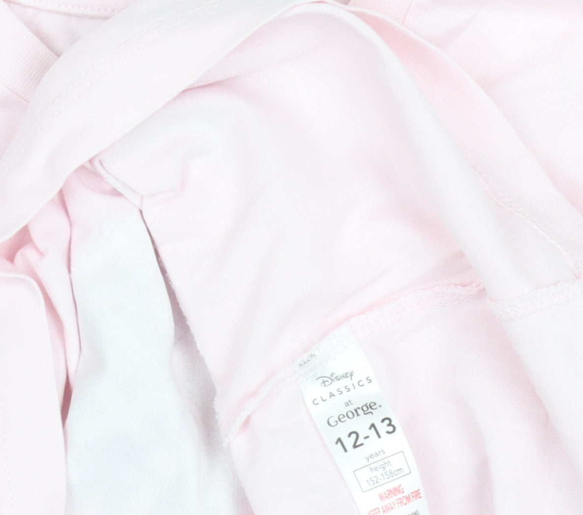 Close-up detail of George girls’ pink stitch graphic t-shirt, size 12-13, years