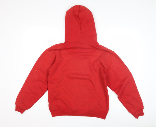 Russell Athletic Boys Red Pullover Hoodie L Graphic Print