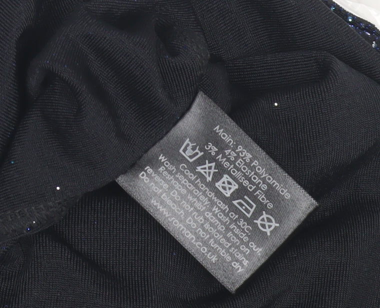 Brand and care label for Roman Black Women’s 3/4 Sleeve Sparking Top